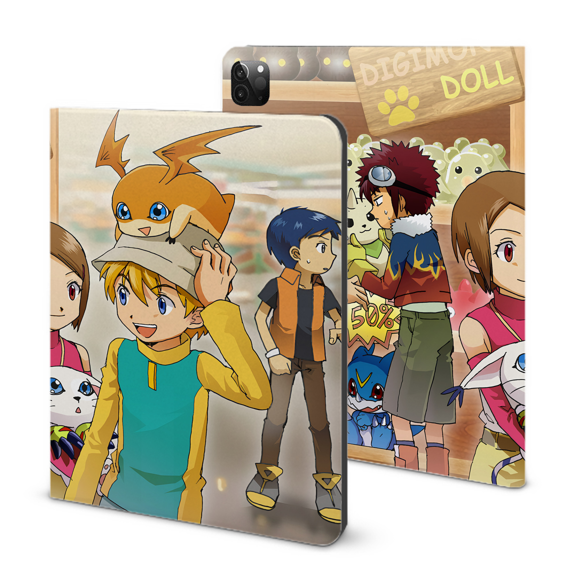 （画像用） Digimon デジタルモンスター/デジモン IPadケース ペンホルダー付き ブックスタイルデザイン
